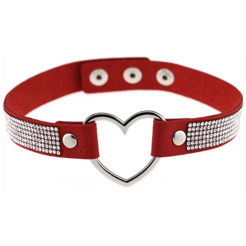 Joy Jewels Ras de cou Heart Strass Rouge